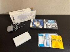 Nintendo DS Lite Handheld Console Polar White - With Box And Games - Tested