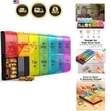 Extra Large Pill Organizer 2 Times a Day, Weekly XL AM PM Pill Case, 7 Day Pi...