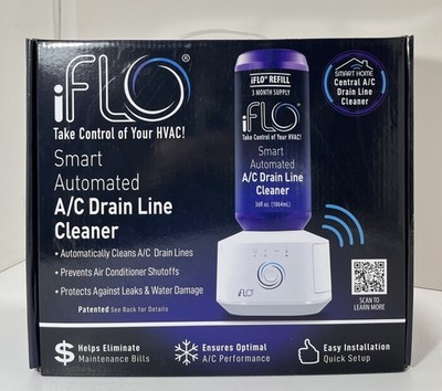 iFLO Smart Automated HVAC AC Drain Line Cleaner System - 3 Month Supply - NEW