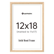 upsimples 12x18 Picture Frame Solid Wooden, Nursery Decor, 12X18, Natural