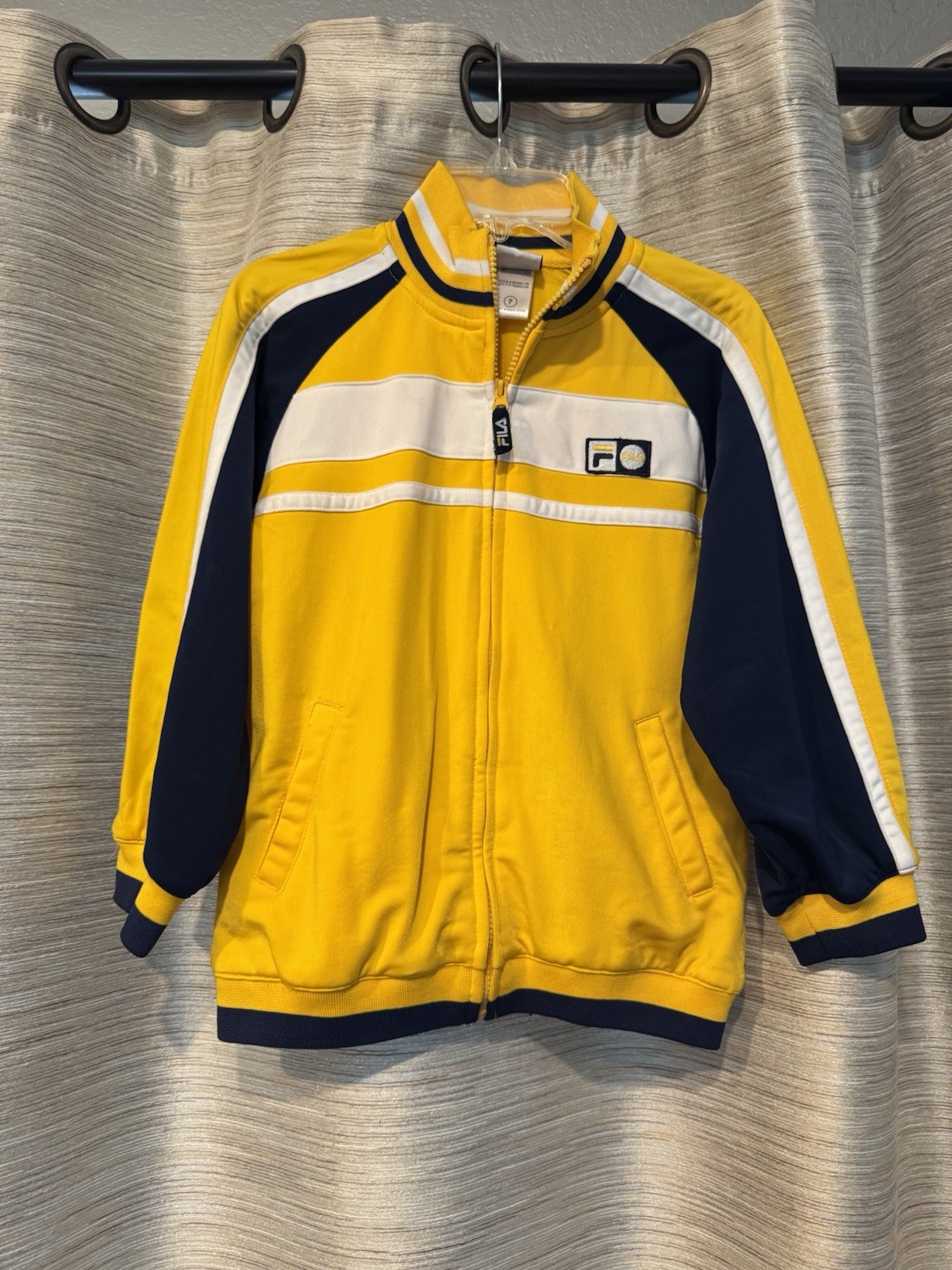 FILA Track Jacket Ragazzo Taglia 7 Giallo E Navy