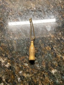 Vintage Coca Cola Bottle Keychain Goldtone