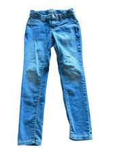 Cat  Jack denim skinny jeans sz 7 girls adjustable blue pants stretchy