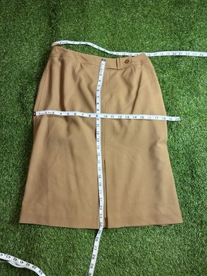 Talbots Petites Wool Blend Pencil Skirt Women Size 10 Camel Stretch Lined