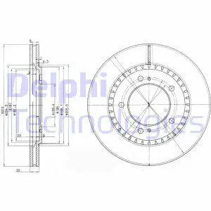 Delphi Dischi Freno Bg3821 Anteriore, Ventilato, 2 Pezzo - Immagine 2