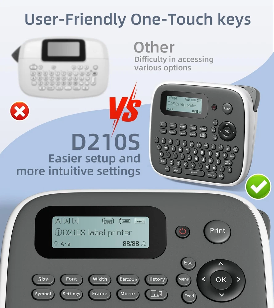 Portable Waterproof Label Maker Machine with Tapes for Home & Office