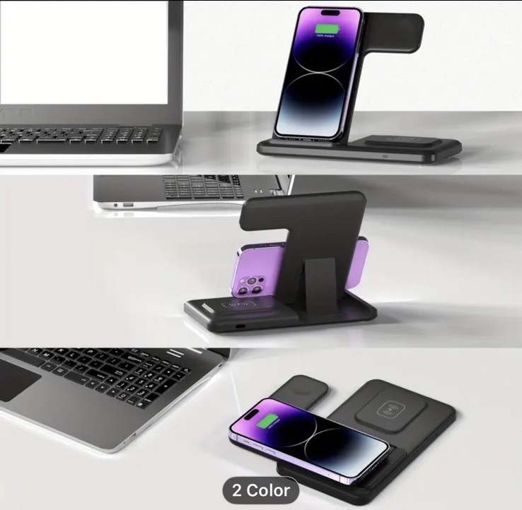 Wireless Charger Dock Station for Apple Watch Ultra, iPhone 16, AirPods 3in1