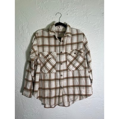 Dizzy Lizzy Plaid Shacket Flannel Button Up Jacket Size L