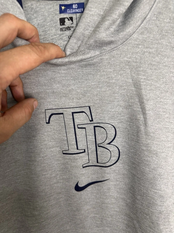 Sudadera con capucha sin mangas emitida por jugador del equipo Nike de Tampa Bay Rays para hombre talla XL Foto 3 de 4