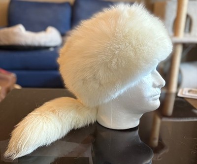 Fox Fur Hat Vintage Vintage 1940s / 1950s Fox Fur Warm Cozy Winter Hat Rusty  main image 4