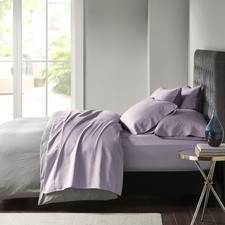 Madison Park 800-Thread Count Queen Size Cotton Blend 6-Piece Sheet Set Purple