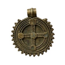 Antique Ethiopian Silver Cross Pendant Orthodox Handmade Ethiopia