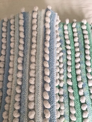 Handcrafted. New. Baby Or Toddler Blanket. Textured, Bobbled. Sensory And Soft