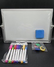 Dry Erase Mini Whiteboard A4, 20 x 30 cm Double Sided Small Magnetic Desktop