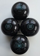 Almark Sterling Slim-Line Lawn Bowls/WB Stamp 17/Size 2 HM/Black&Blue Rings.
