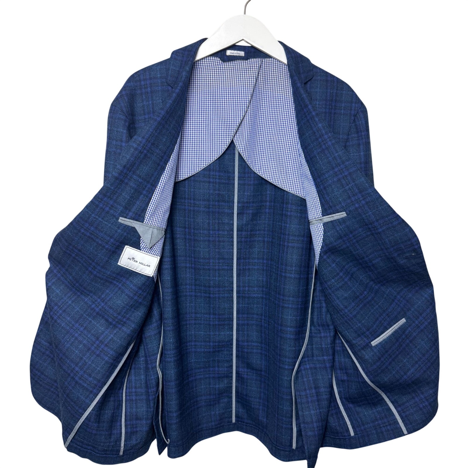 Peter Millar Blue Windowpane Soft Jacket Sport Co… - image 2