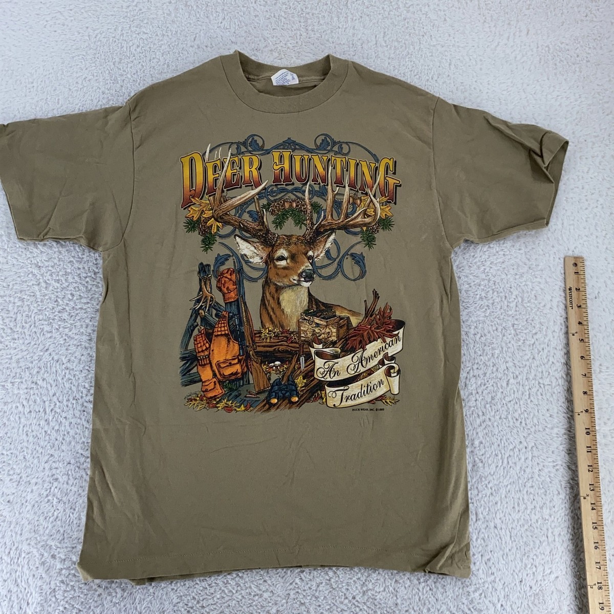 Chemise Vintage Bow-Hunting Buck-Wear Deer – 2XL, USA, Années 90, Crop Tee
