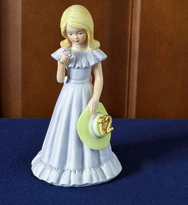 ENESCO Growing Up Birthday Girls Age 12 Porcelain Blonde Figurine 1981 Vintage