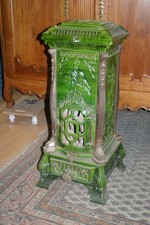 Gussofen  Kanonenofen Art Deco Antik Ofen Loft Laupheim Herd Kochherd Guss