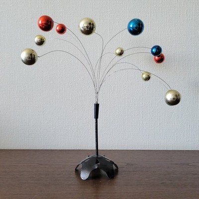 Mobile kinetic sculpture 60s Atomic balls spray Midcentury Space Vintage
