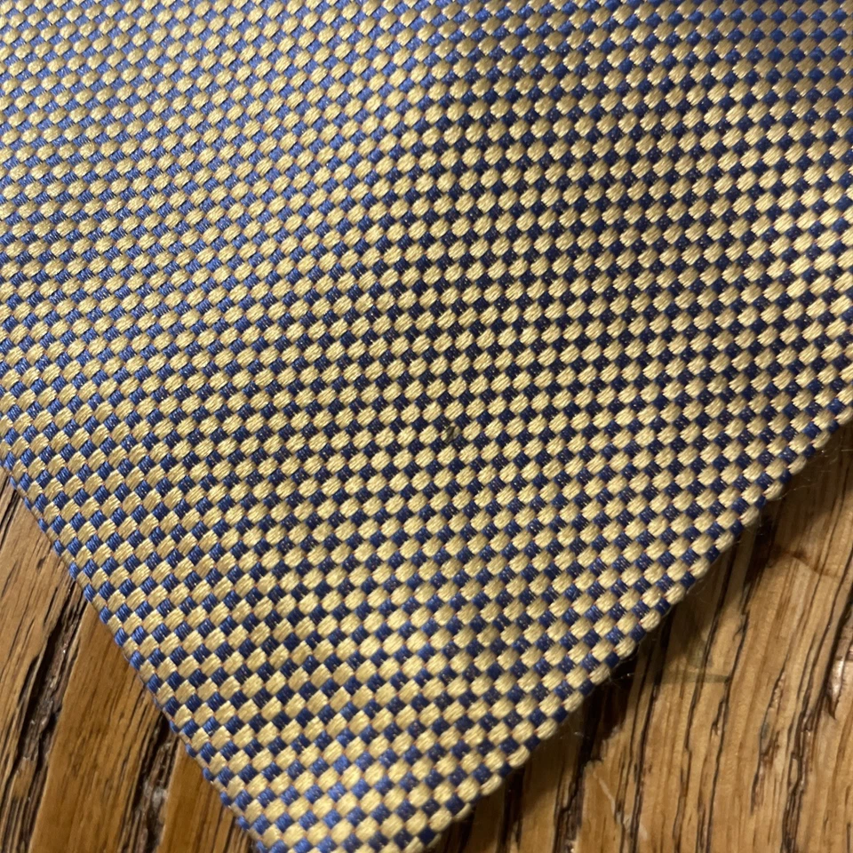 Corbata de seda morera fina geométrica iridiscente vintage usada en excelente estado hecha en Italia Foto 4 de 4