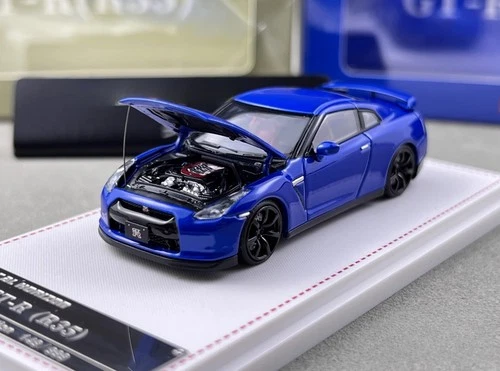 FH 1:64 Blue JDM Skyline GTR R35 Racing Sports Model Diecast Metal Car