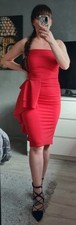 Quiz Red Bandeau Frill Party Dress Size 8