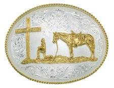 Montana Silversmiths Western Belt Buckle Christian Cowboy 61354