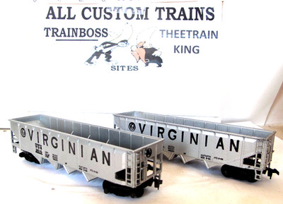 HO SCALE VIRGINIAN OPEN 4 BAY HOPPER. LOT OF 2