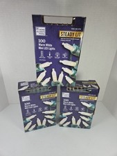 Lot Of 3 - 100 WARM WHITE MINI LED LIGHTS 2X SUPER BRIGHT STEADY LIT CHRISTMAS