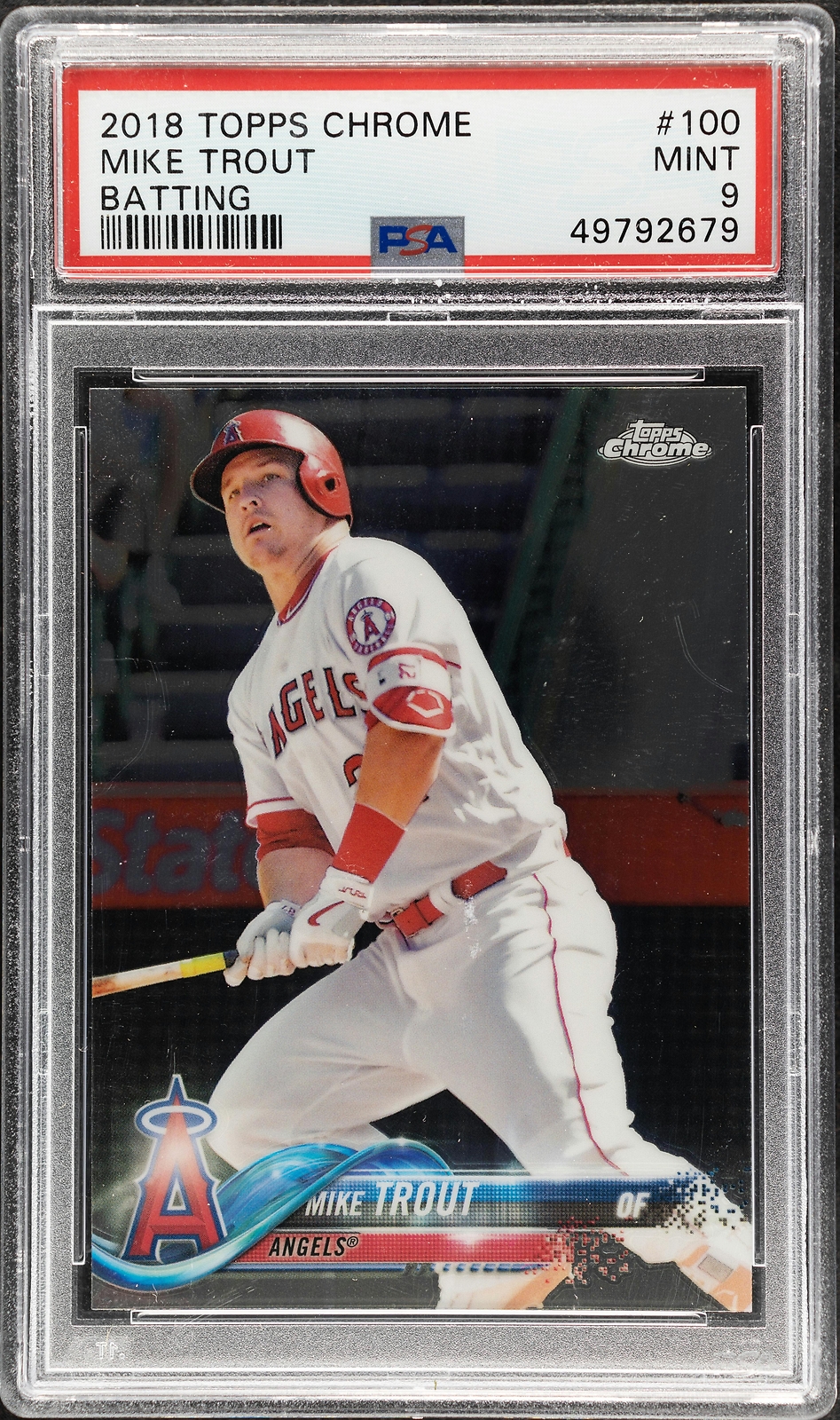 2018 Topps Chrome Mike Trout #100 PSA 9