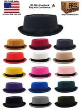 WOOL BLEND PORKPIE PORK PIE FEDORA UPTURN SHORT BRIM HAT SIZE LARGE / XLARGE