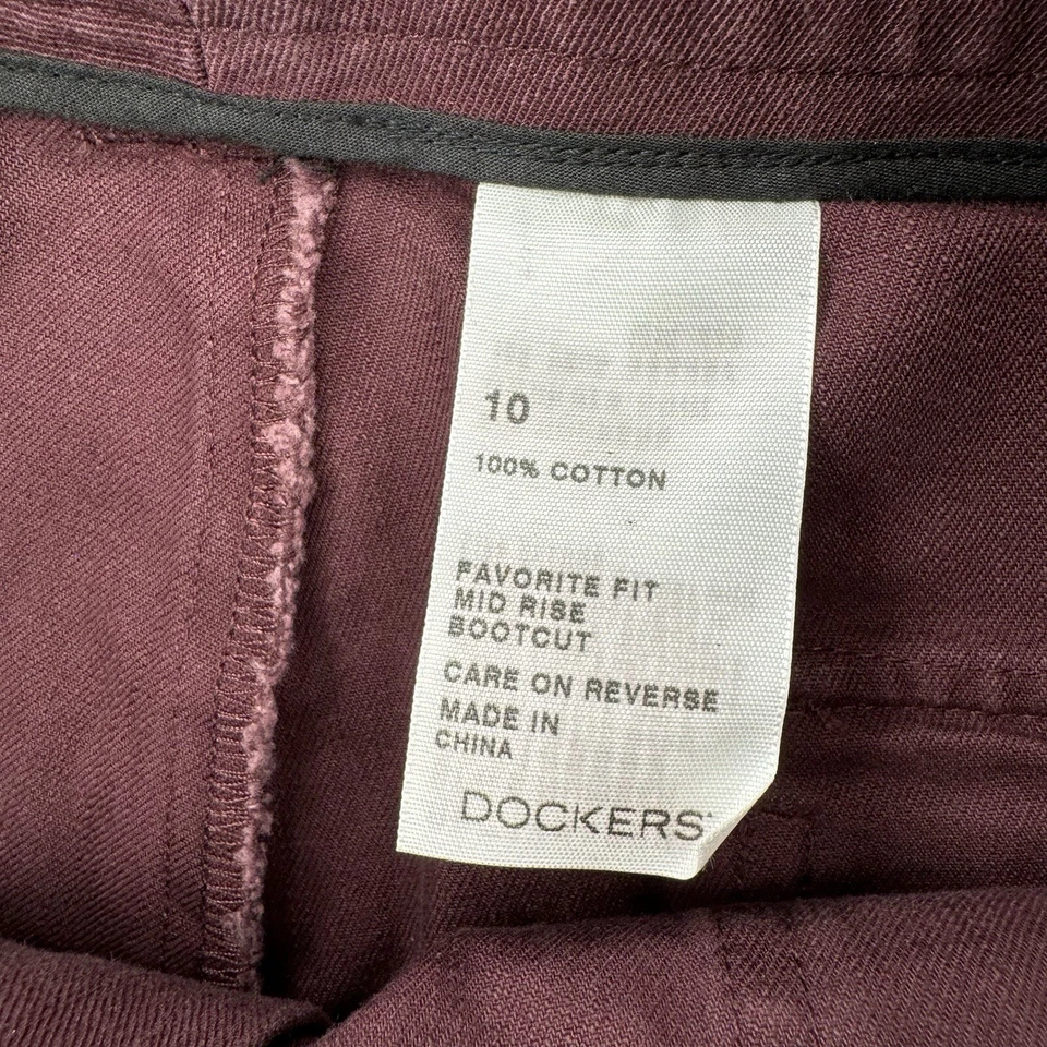 Новый с Ярлыками Dockers брюки женщин 10 любимый крой середины подъема Bootcut грузовой бордовый - Изображение 4 из 4