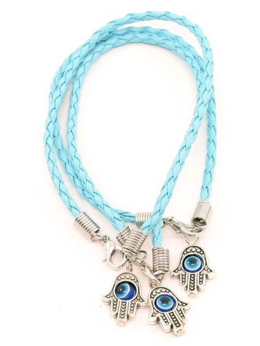 3er Set HAMSA Hand gegen BÖSES AUGE Armband Kordel HIMMEL Anhänger GLÜCK - Bild 7 von 10