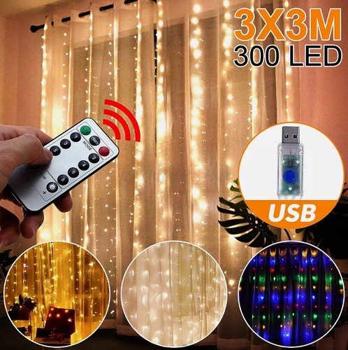 SALE 100-600LED Curtain Fairy Light Outdoor Indoor Garden Wedding Party Lights - Picture 3 of 22