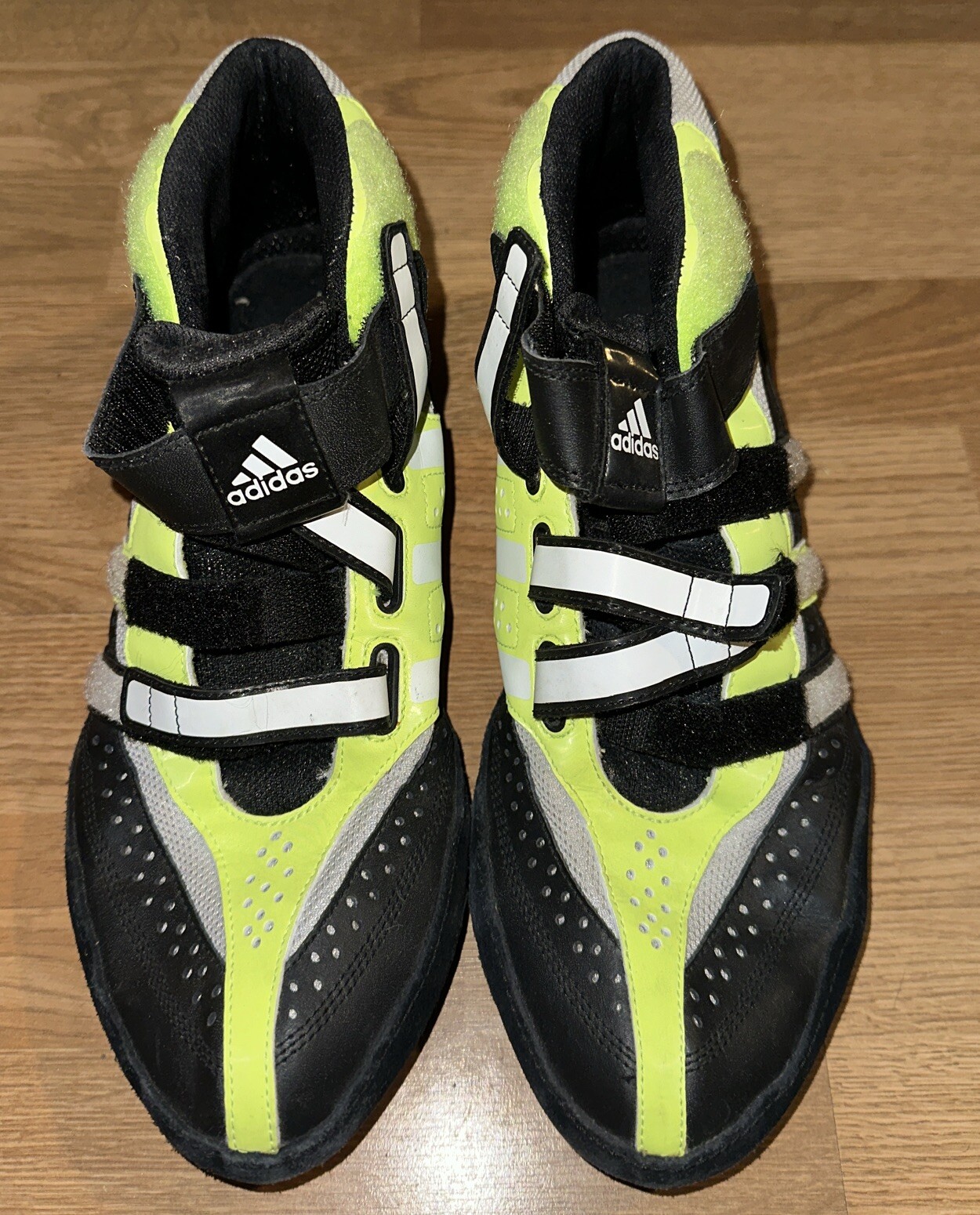 Adidas Wrestling Shoes Extero 017085 Black Green White Mens Size 12.5