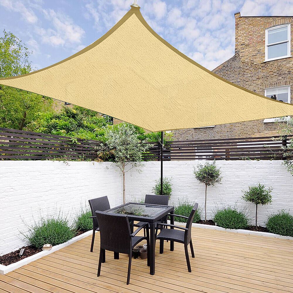 Vela De Sombra Cuadrada 10x10 Pies (185GSM) - Toldo UV Resistente Para Patio Y Jardín