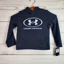 Boys Under Armour Size 5 Black Hooded Sweatshirt Hoodie NWT
