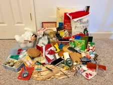 huge craft supplies lot - beads glue guns fabric stencils foam balls latch hook