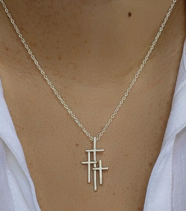 3 Piece Crystal Cross Necklace