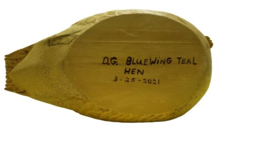 Blue Wing Teal Hen Wood Carving - Picture 6 of 7
