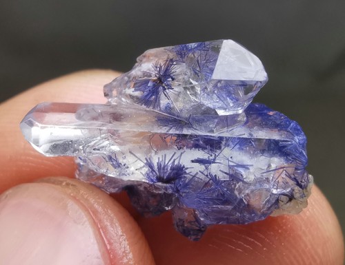 12,5ct sehr seltenes natürliches klares schönes blaues Dumortierit Kristall Exemplar - Bild 8 von 13