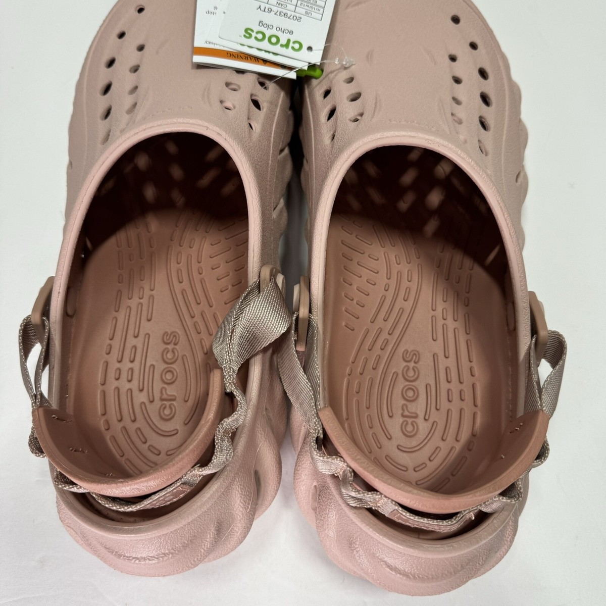 ★CROCS★ Eco Clog Pink Clay 2079376TY 207937-6TY Crocs Echo Clog Pink Clay Argile Rose Unisex Womens Size 7