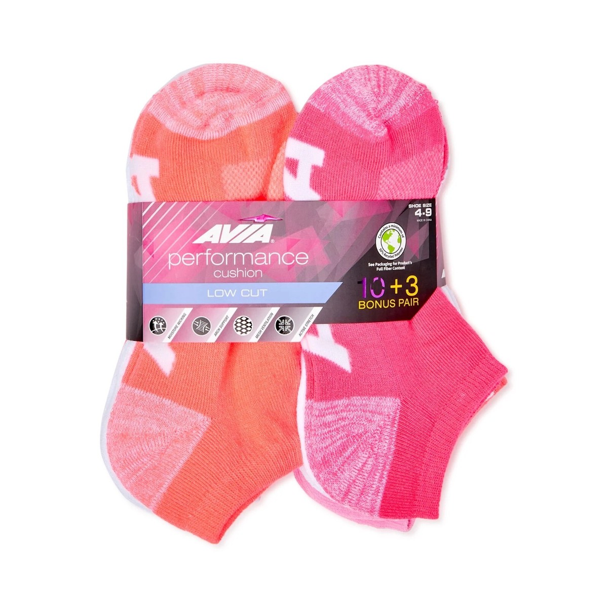 Avia® Women's Performance Cushion Low Cut Sock, 10+3PK/10+10PK