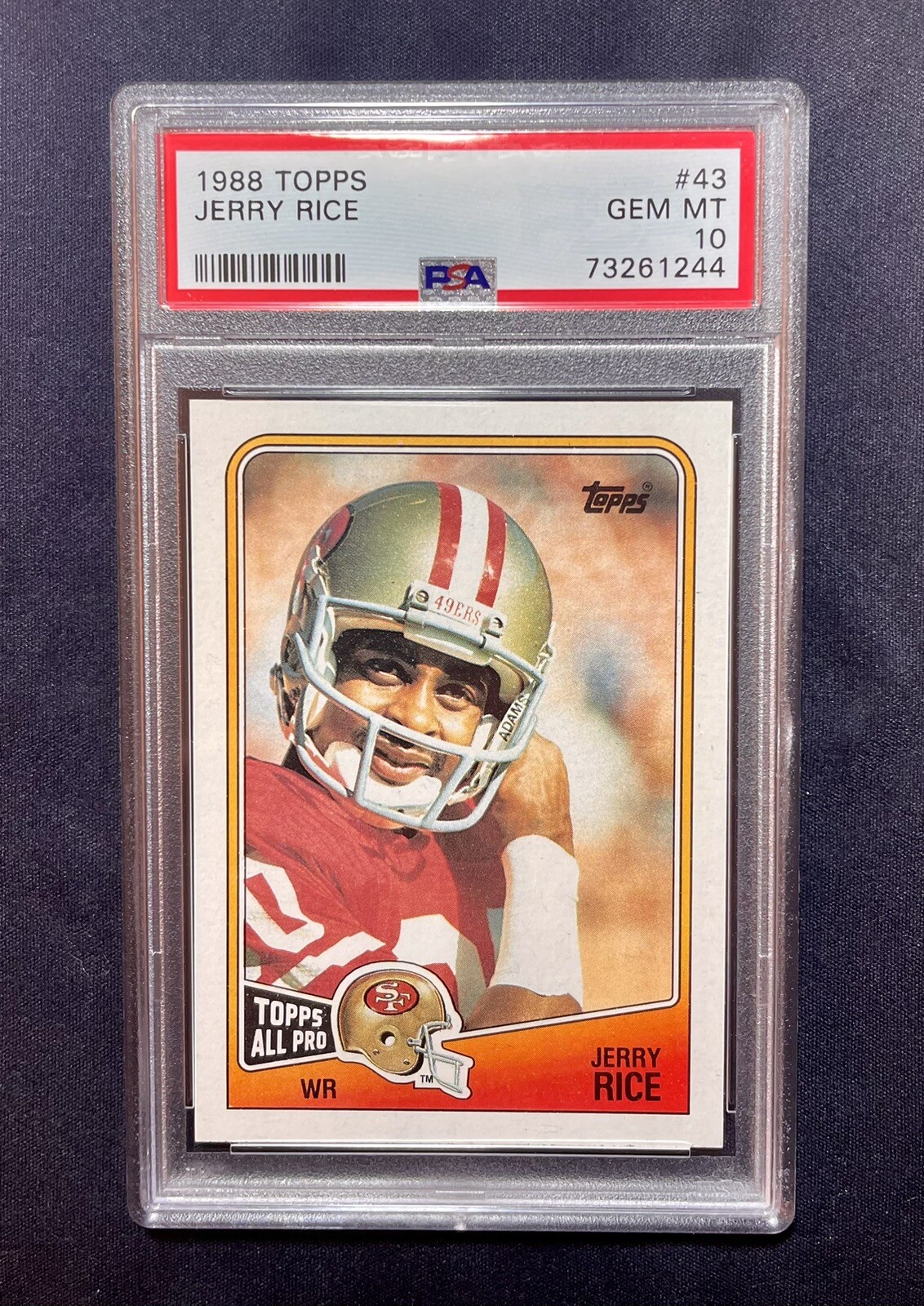 1988 TOPPS JERRY RICE #43 PSA 10 GEM MT HOF SAN FRANCISCO 49ERS POP ONLY 541!