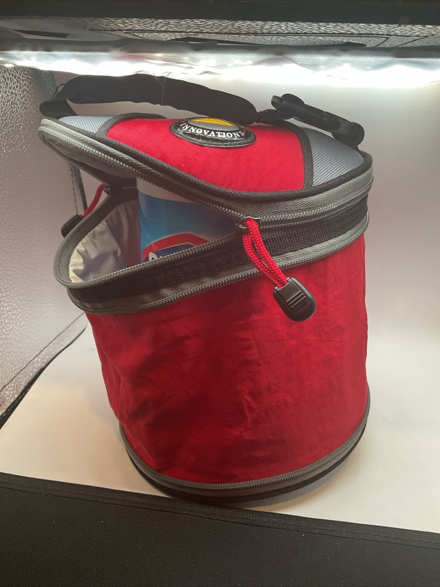 California Innovation Insulated Round Zippered Cooler Bag Red Black