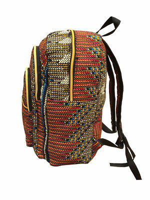 Ankara Wax African Print Book Bag Rucksack Handmade Backpack  display picture 1