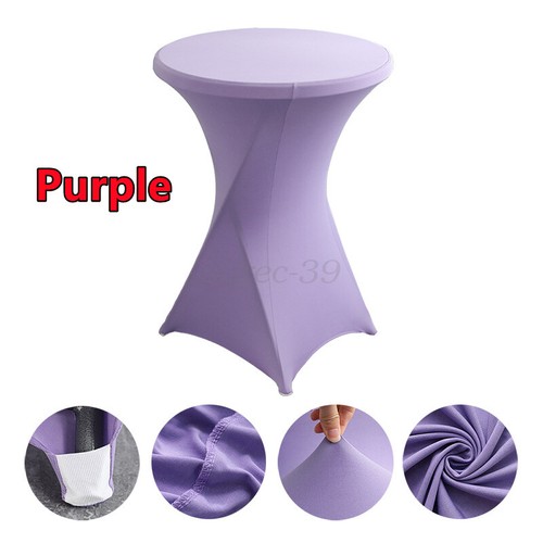 2025 Stretch Cocktail Round Table Cloth Cover Bar Spandex Wedding Party Decor - Picture 26 of 43