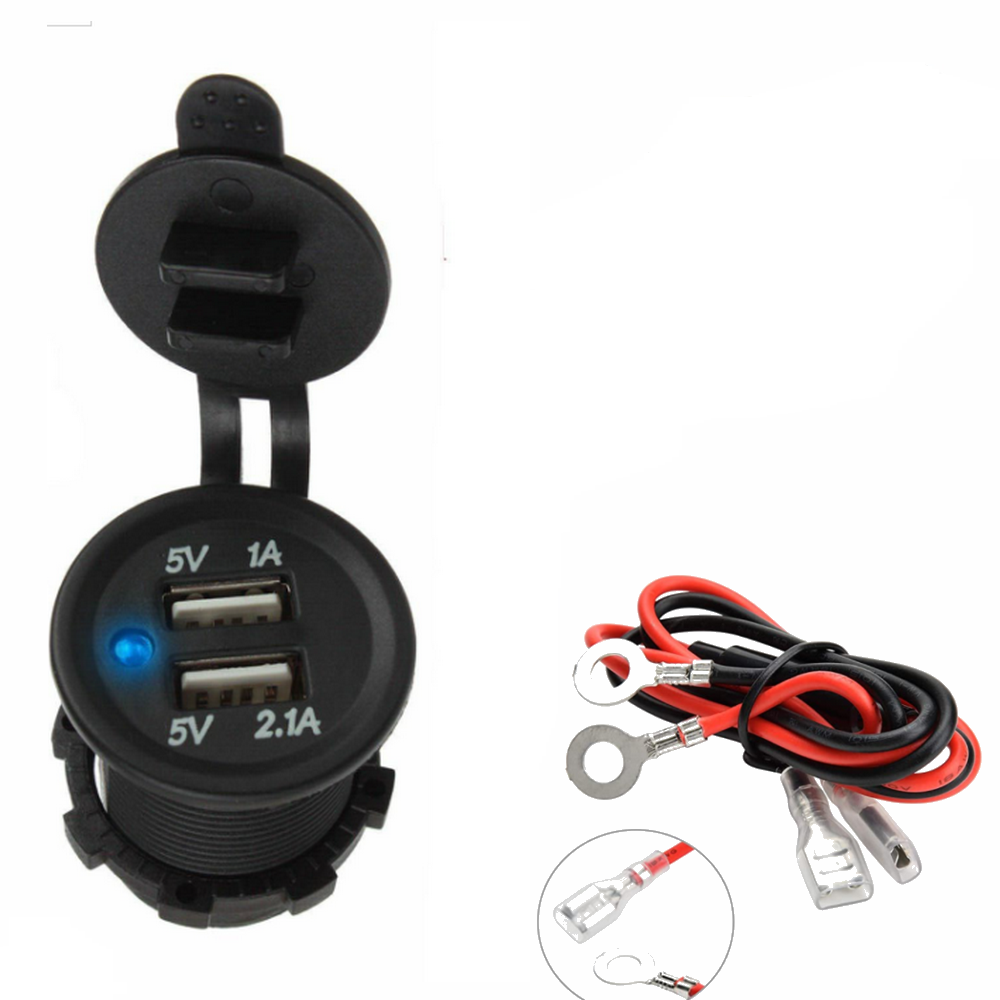 Caricabatterie 12V/24 Presa Accendisigari Doppia Porta USB Auto Furgone Moto RED - Foto 7