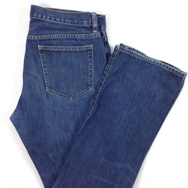 J. CREW Straight Leg Jeans Mens actual size 34 x 32 (34x34 tag) Dark ...